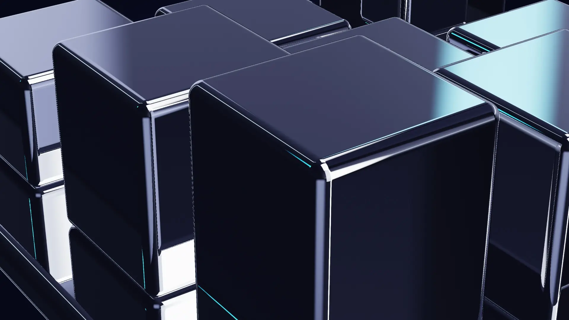 Des modules de chrome qui s'élèvent d'une même base — en détail