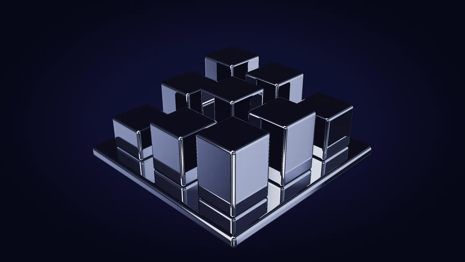 Chrommodule, die aus einer Basis aufsteigen